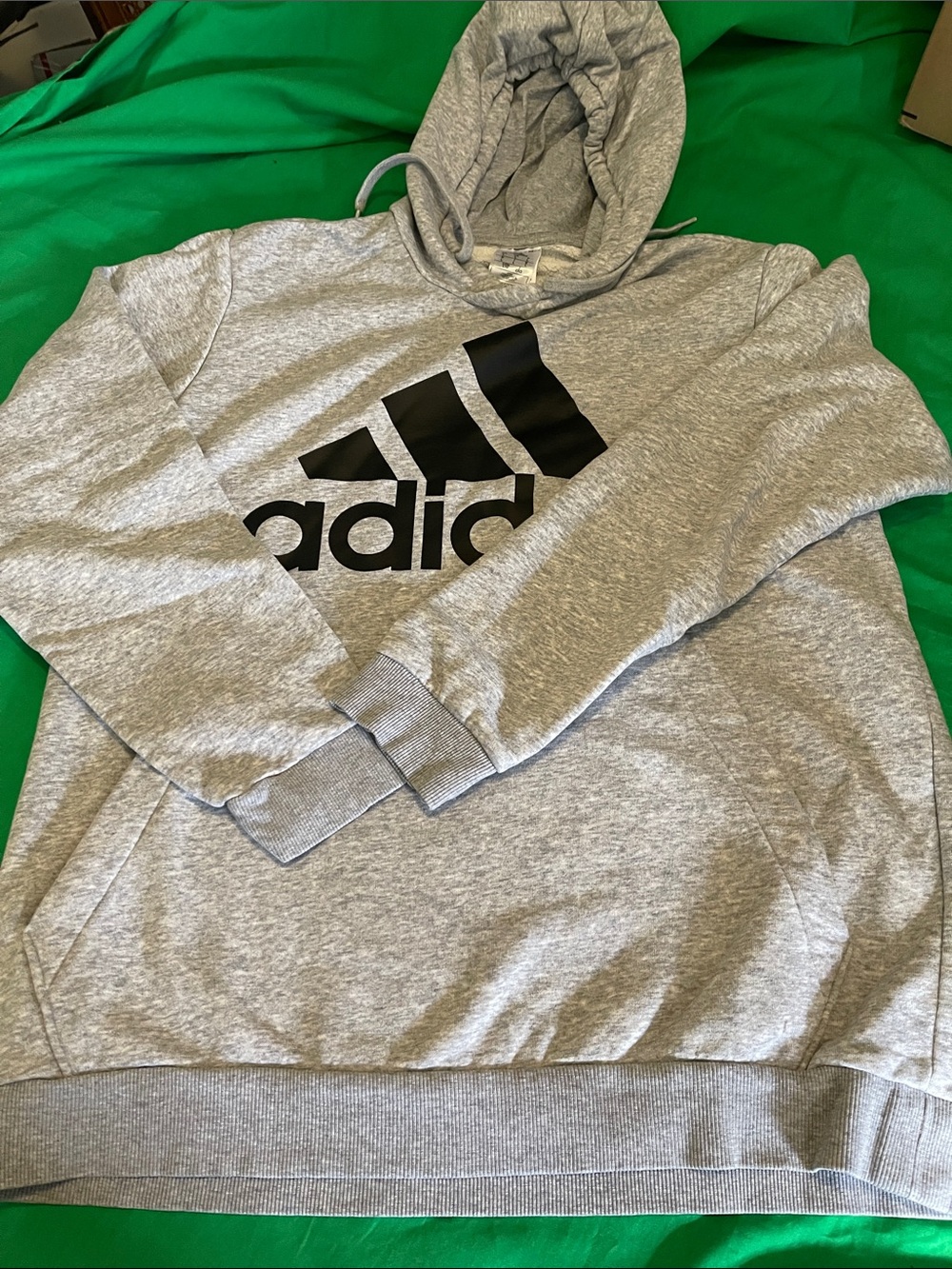 adidas Gray Hoodie with Black Logo Pullover